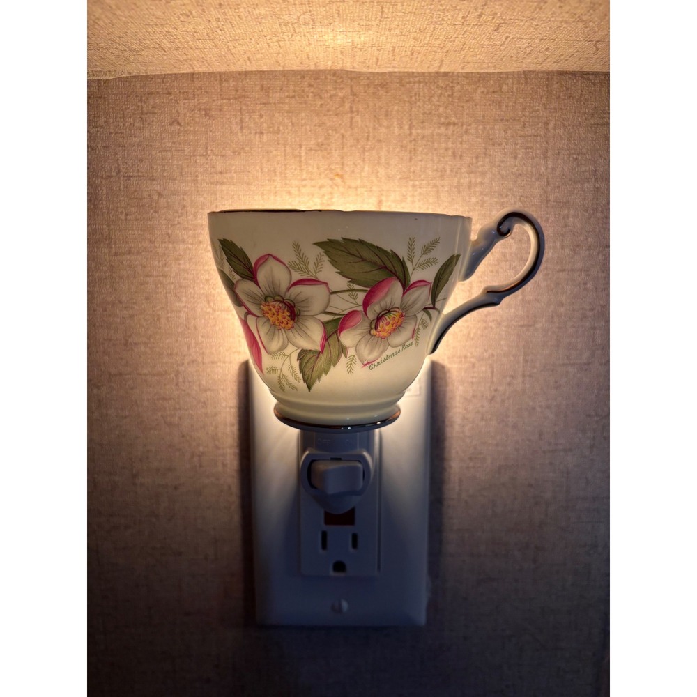 Regency Christmas‎ Rose Pattern Handcrafted Tea Cup Night Night